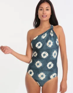 Padang One Shoulder Knot Maillot - Print