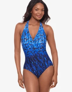 Paka Mayan Wrapsody Swimsuit - Blue/Black