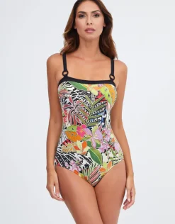 Palm Bandeau Swimsuit - Multi