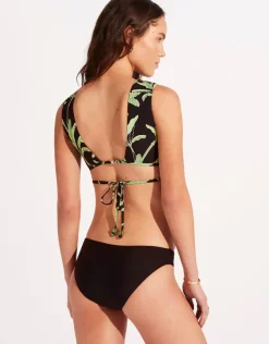 Palm Paradise Hipster Bikini Pant - Black