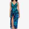 Palm Reeder Sarong - Blue and Green