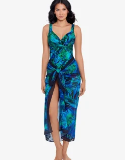 Palm Reeder Sarong - Blue and Green