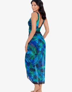 Palm Reeder Sarong - Blue and Green