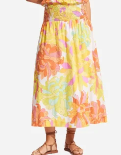 Palm Springs Shirring Skirt - Limelight