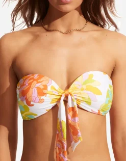 Palm Springs Twist Tie Front Bandeau Bikini Top - Limelight