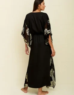Palm Tree Kaftan - Black