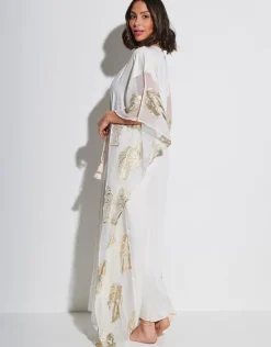 Palm Tree Kaftan - White