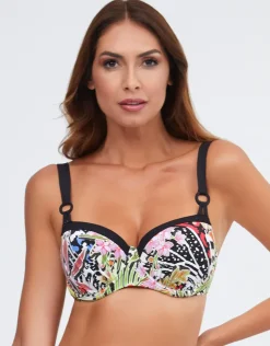 Palm Underwired Balcony Bikini Top - Multi