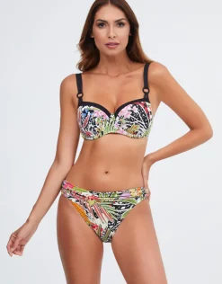 Palm Underwired Balcony Bikini Top - Multi