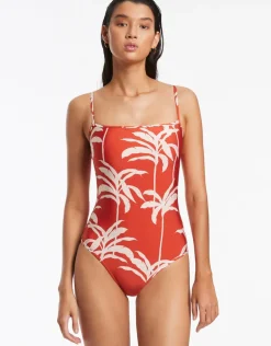 Palme Tank Swimsuit - Cherry
