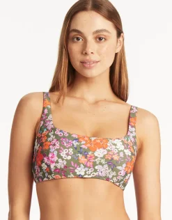 Parkland Low Square Neck Bikini Top - Khaki