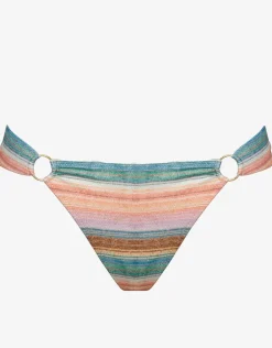 Pastel Sunset Ring Side Bikini Pant - Pink Stripe