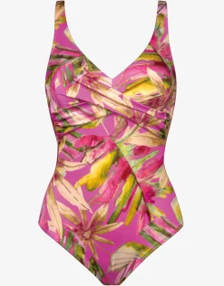 Pink Heart Wrap Front Swimsuit - Pink Blush