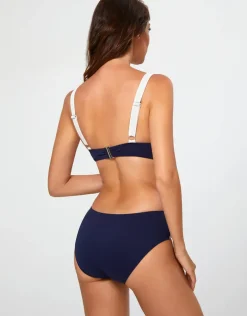 Pitusa Balcony Bikini Top - Navy and White
