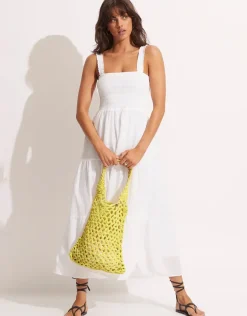 Plaited Rope Tote Bag - Celery