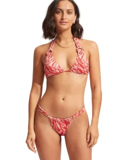 Poolside Slide Tri Bikini Top - Pink Chintz
