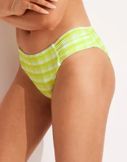 Portofino Ruched Side Retro Bikini Pant - Wild Lime