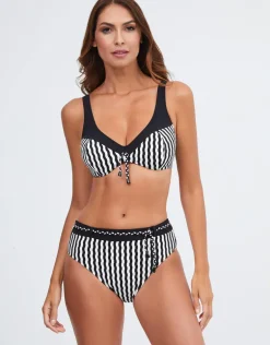 Portofino Underwired Bikini Top - Black and White