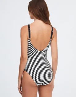 Portofino Underwired Swimsuit - Black and White