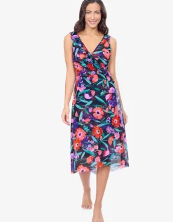 Profile Marguerite Mesh Wrap Dress - Black Multi