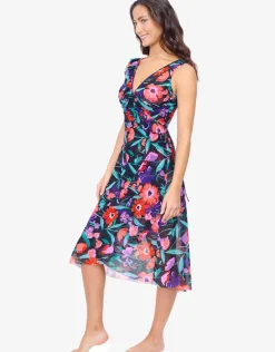 Profile Marguerite Mesh Wrap Dress - Black Multi