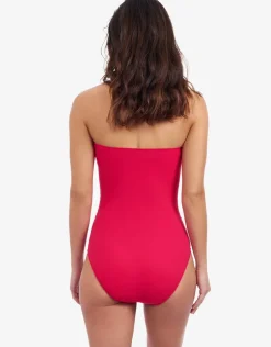 Profile Tutti Frutti Bandeau Swimsuit - Rose Red