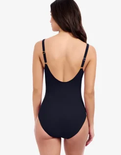 Profile Tutti Frutti D Cup V Neck Ladder Swimsuit - Black