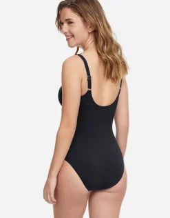 Profile Tutti Frutti V Neck Swimsuit - Black