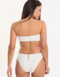 Retro Purity Zip Back Bikini Bottom - White