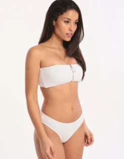 Retro Purity Zip Back Bikini Bottom - White