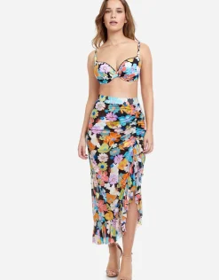 Rising Sun Ruffle Skirt - Black