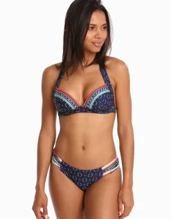 Riviera 50s Moulded Bikini Top - Ink/White