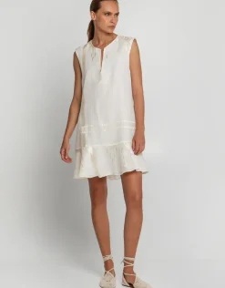 Roots Mini Dress - Natural and Champagne