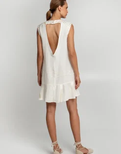 Roots Mini Dress - Natural and Champagne