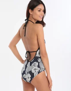 Royal Horizon Deep V Maillot - Blue