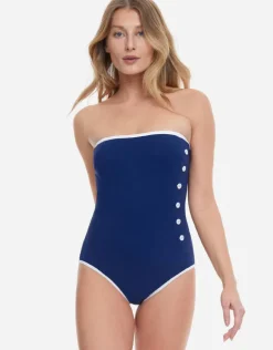Sail to Sunsets Bandeau Swimsuit - Navy