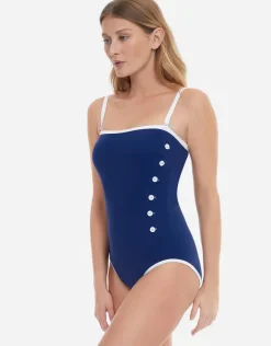 Sail to Sunsets Bandeau Swimsuit - Navy
