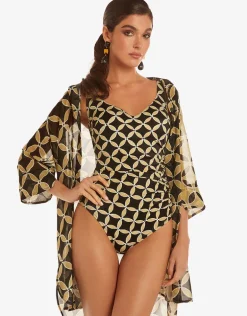 Samoa Soft Cup Swimsuit - Black and Gold