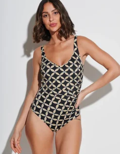 Samoa Soft Cup Swimsuit - Black and Gold