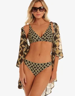 Samoa Underwired Bikini Set - Black and Gold