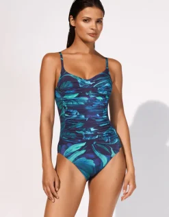 Sanctuary Ruched Underwired Swimsuit - Lagoon
