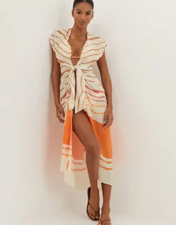 Sandstone Sasha Long Cover Up - Print