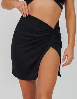 Sarong Mini Skirt - Black