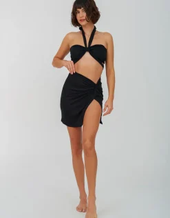 Sarong Mini Skirt - Black