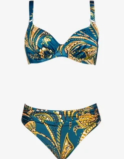 Satin Fruits Underwired Bikini Set - Ocean Pineapple