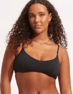 Sea Dive Bralette Bikini Top - Black