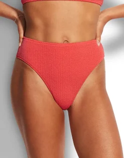Sea Dive High Rise Bikini Pant - Fiesta Coral