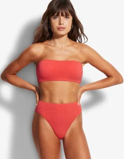 Sea Dive High Rise Bikini Pant - Fiesta Coral
