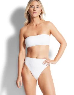 Sea Dive High Rise Bikini Pant - White