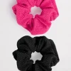 Sea Dive Scrunchy 2 Pack - Fuchsia Rose and Black